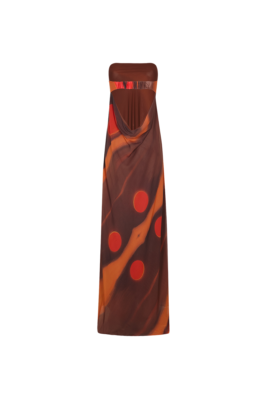 SATELITE DRESS RED MOON