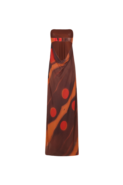 SATELITE DRESS RED MOON