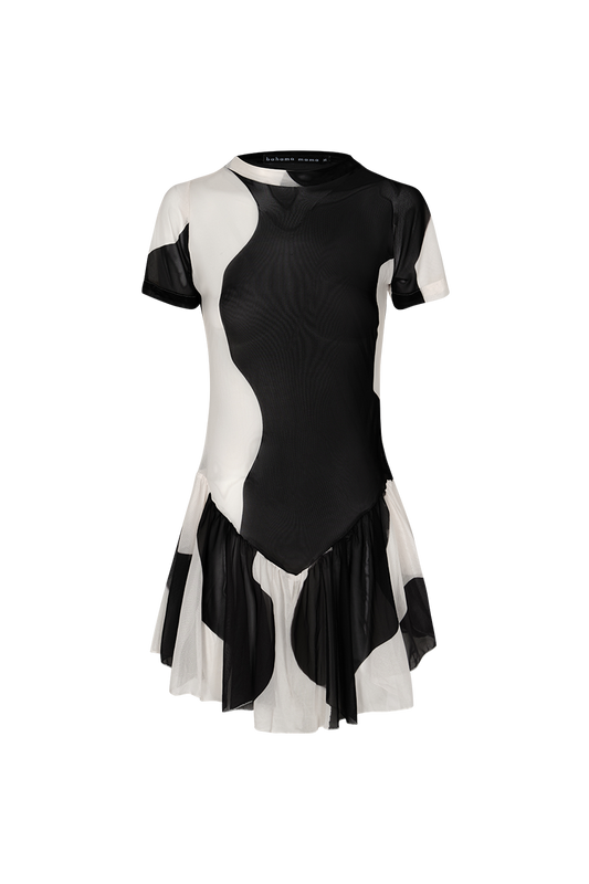 ALMA YING YANG  MESH DRESS